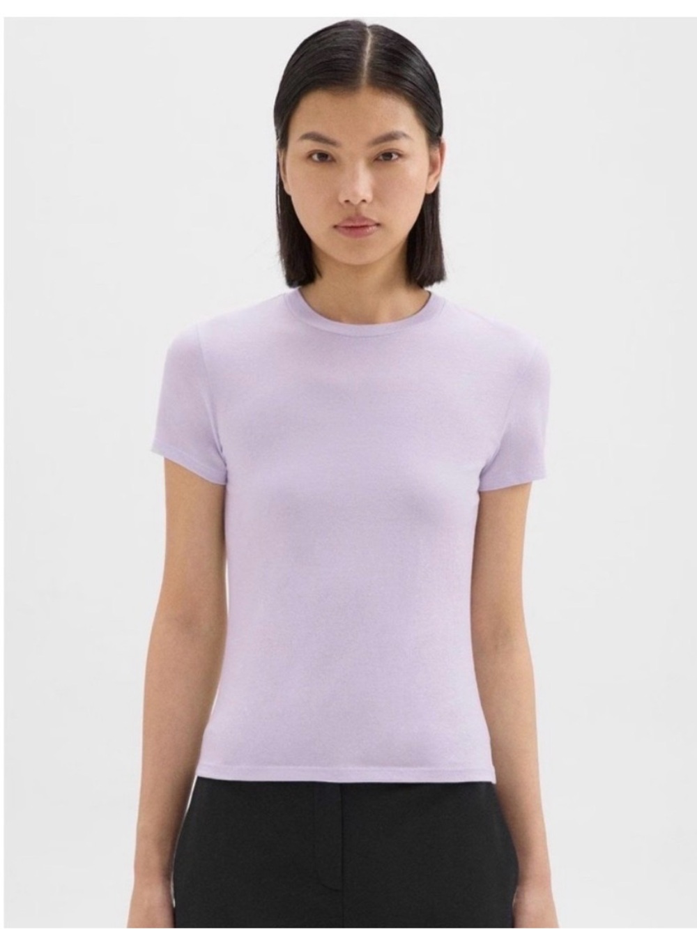 Theory Tiny Tee Pima Cotton T-Shirt Light Purple Size Large
